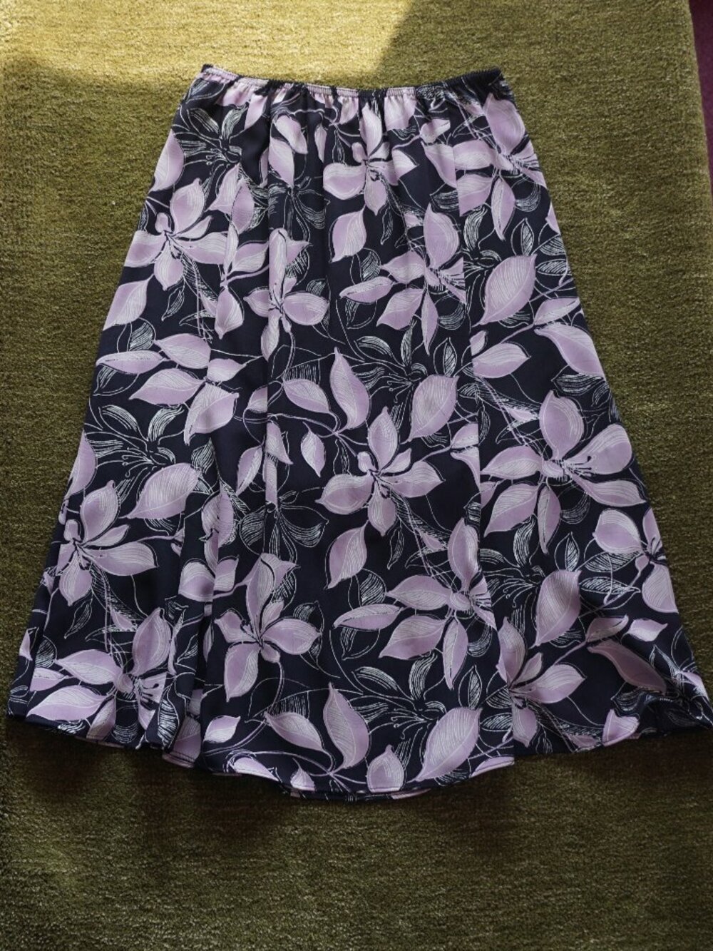 Vintage Rena Rowan Purple Floral Midi Skirt 💜🌸